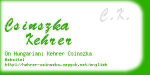 csinszka kehrer business card